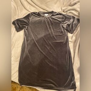 Gray velvet mini dress